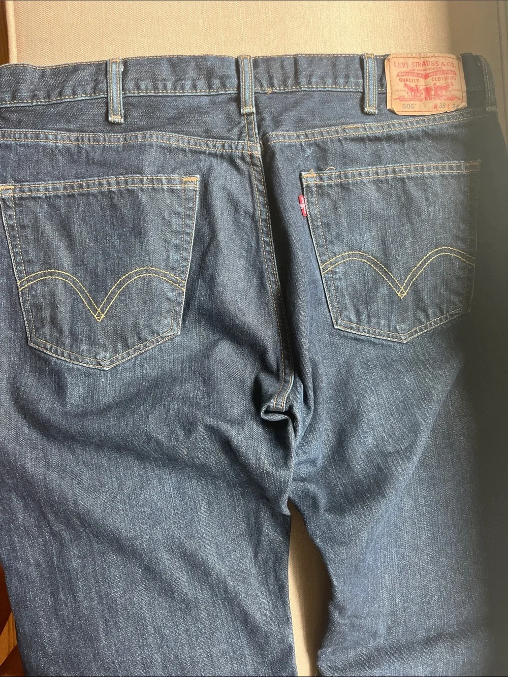 Levi’s 505 Straight Fit Men’s Dark Blue Jeans 38x34